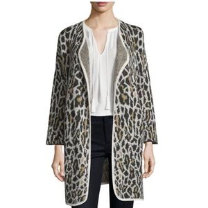 Joie wool blend Animal Print Open Front Cardigan size XS